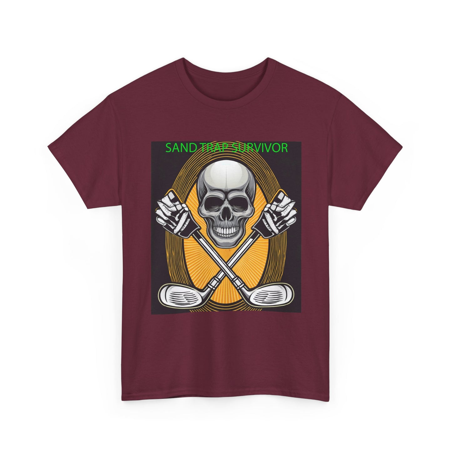 Golf Survivor Skull Tee, Unisex Heavy Cotton T-Shirt, Perfect Gift for Golf Lovers, Sports Apparel, Casual Wear, Skull Design