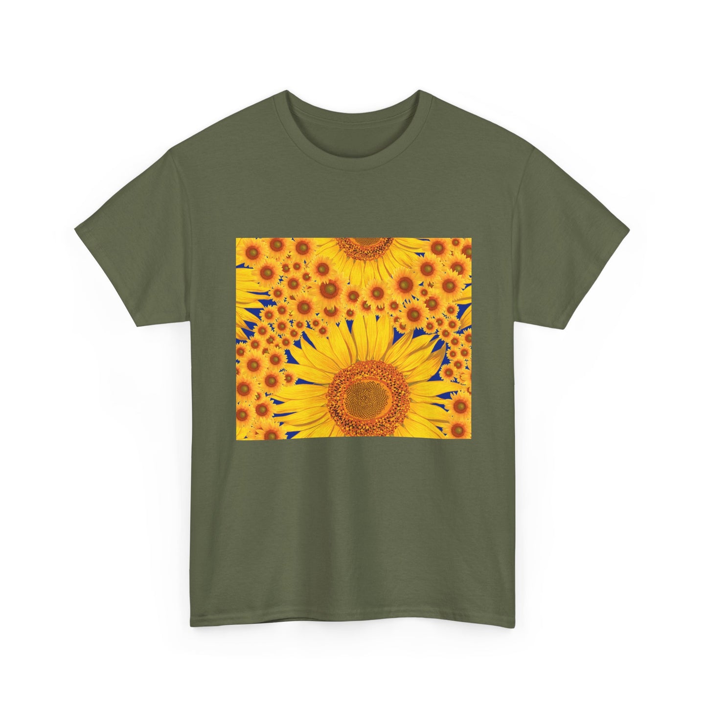 Sunflower Vibes Unisex Heavy Cotton Tee - Perfect for Summer, Nature Lovers, Gardening Celebrations, Casual Wear, Gift Ideas
