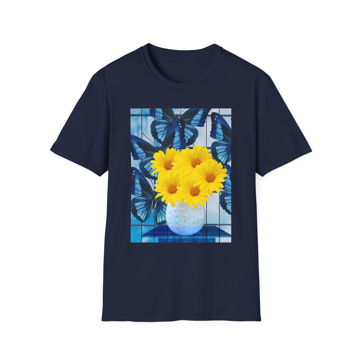 Sunny Blooms Unisex Softstyle T-Shirt, Floral Graphic Tee, Gift for Her, Summer Vibes, Casual Wear, Nature Lover Gift
