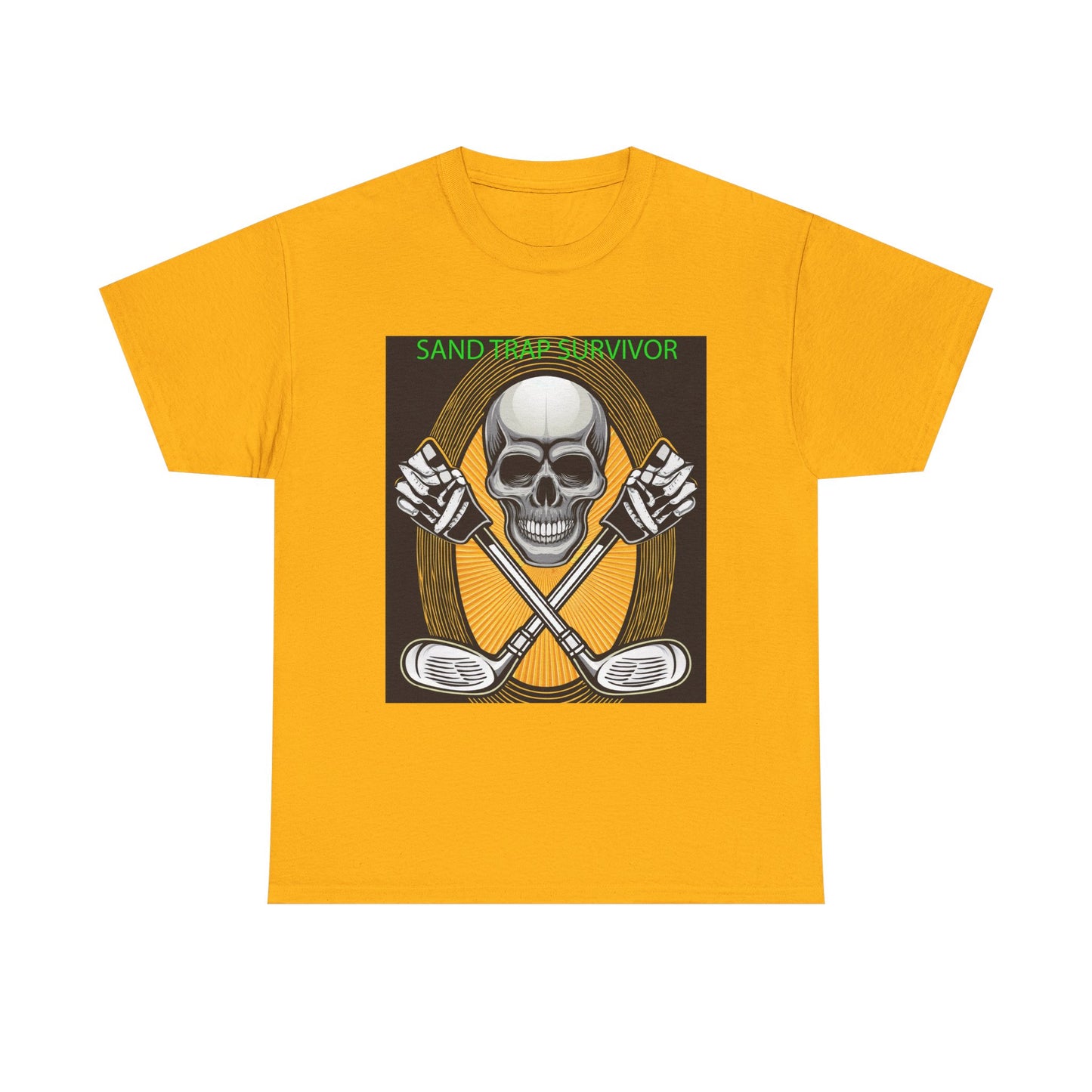 Golf Survivor Skull Tee, Unisex Heavy Cotton T-Shirt, Perfect Gift for Golf Lovers, Sports Apparel, Casual Wear, Skull Design