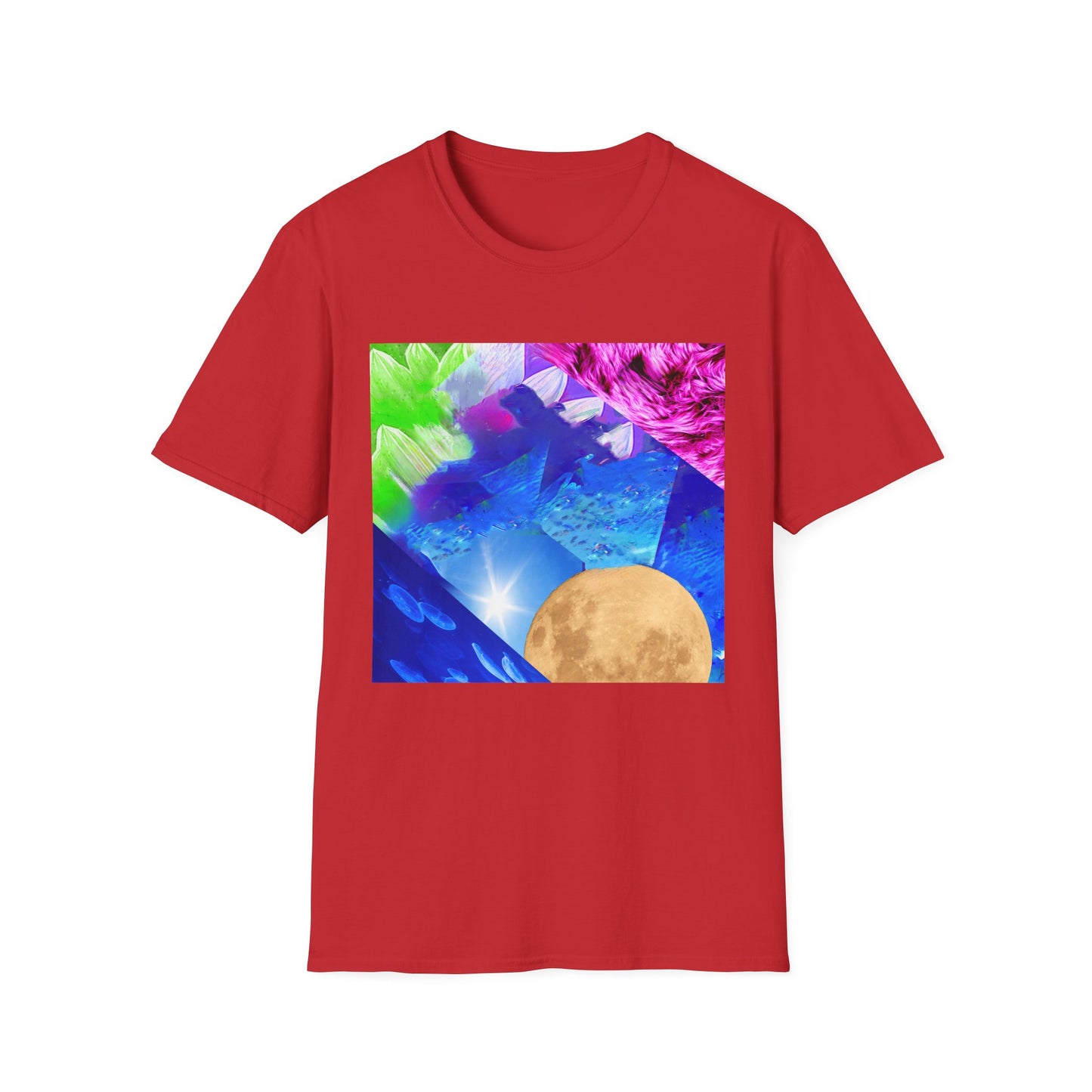 Colorful Moonlit Distorted Vibes Unisex T-Shirt, Graphic Tee, Casual Wear, Summer Fashion, Trendy Gift for Friends