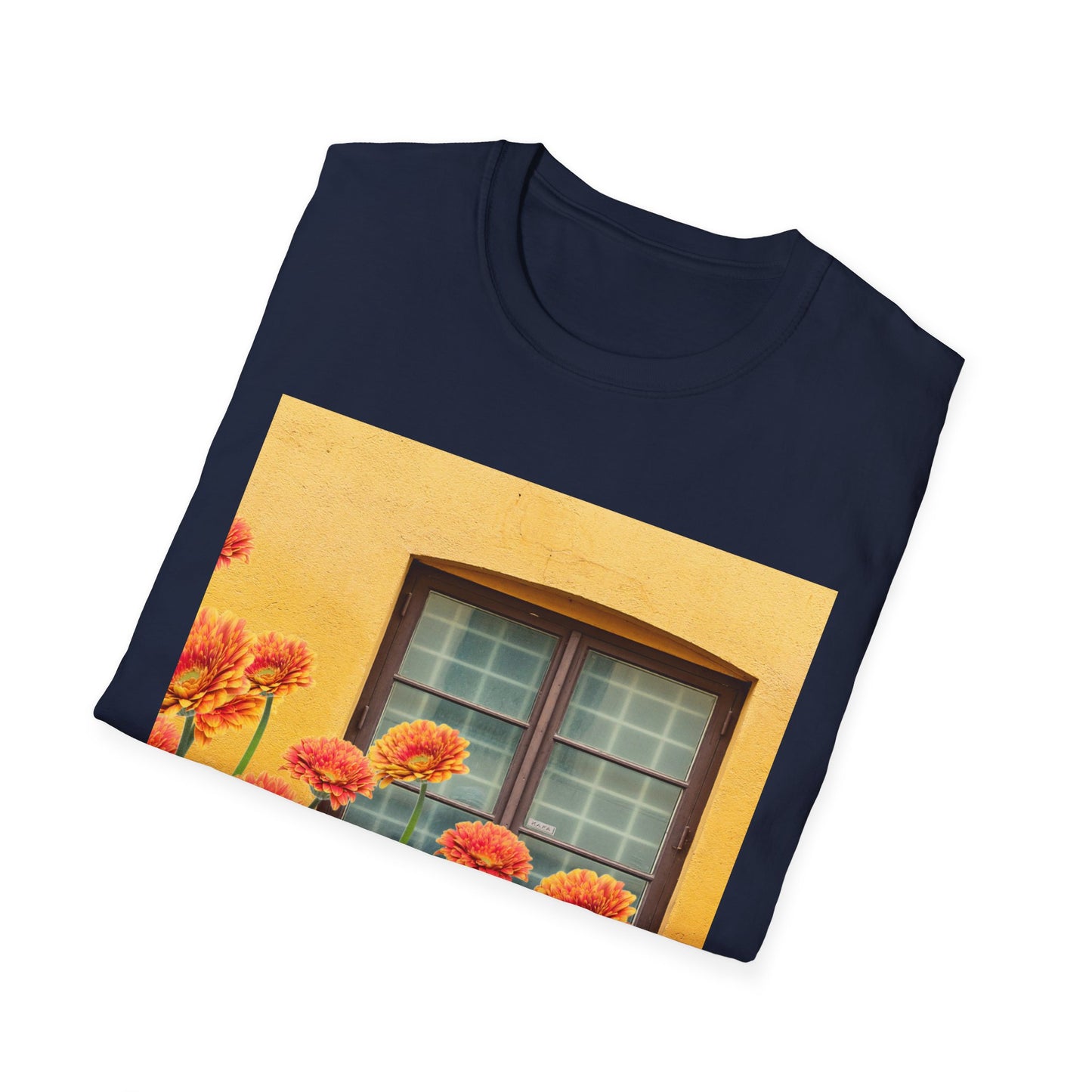 Vibrant Flower Catalina Window Tee - Unisex Softstyle T-Shirt, Floral Graphic Shirt, Spring Fashion, Gift Idea, Art Lover's Top, Summer Outfit