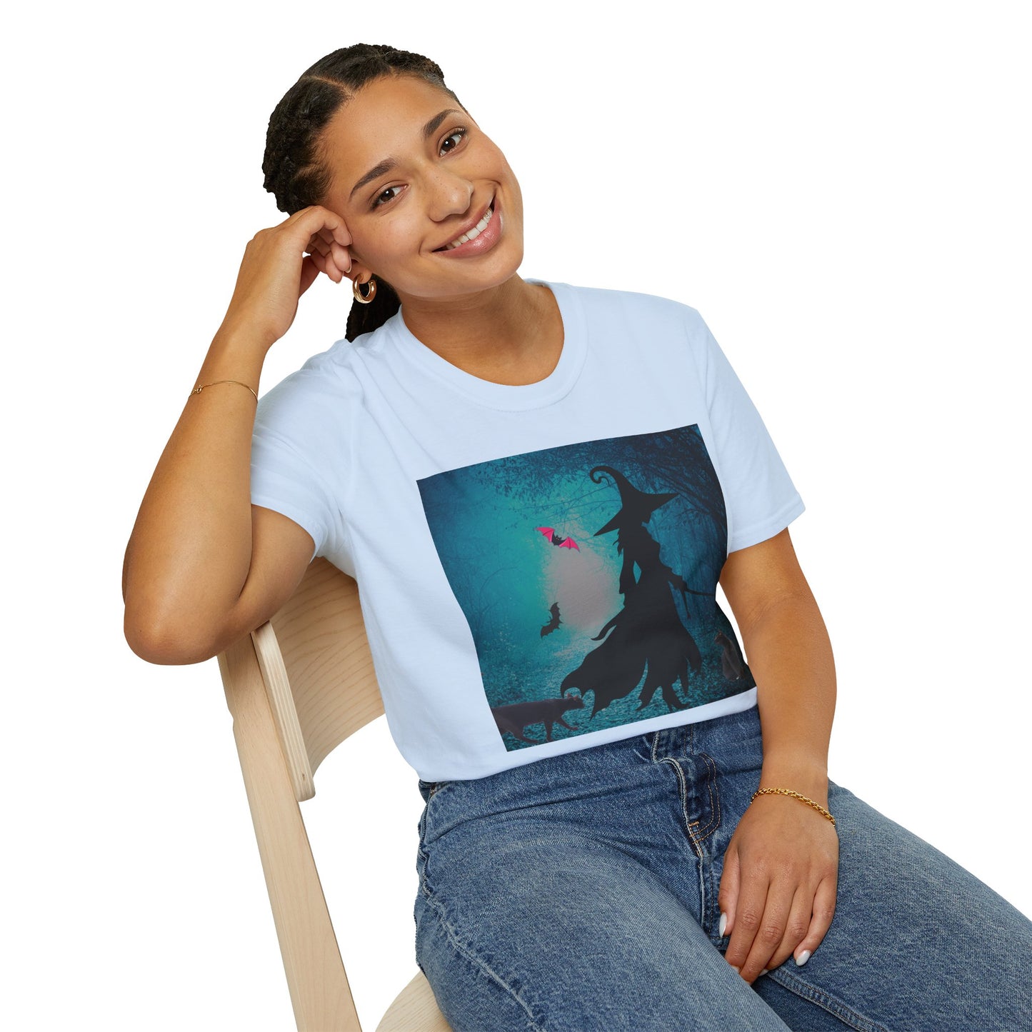 Magical Witch Art T-Shirt, Halloween Tee, Witchy Apparel, Gift for Her, Cute Graphic Shirt, Soft Unisex T-Shirt