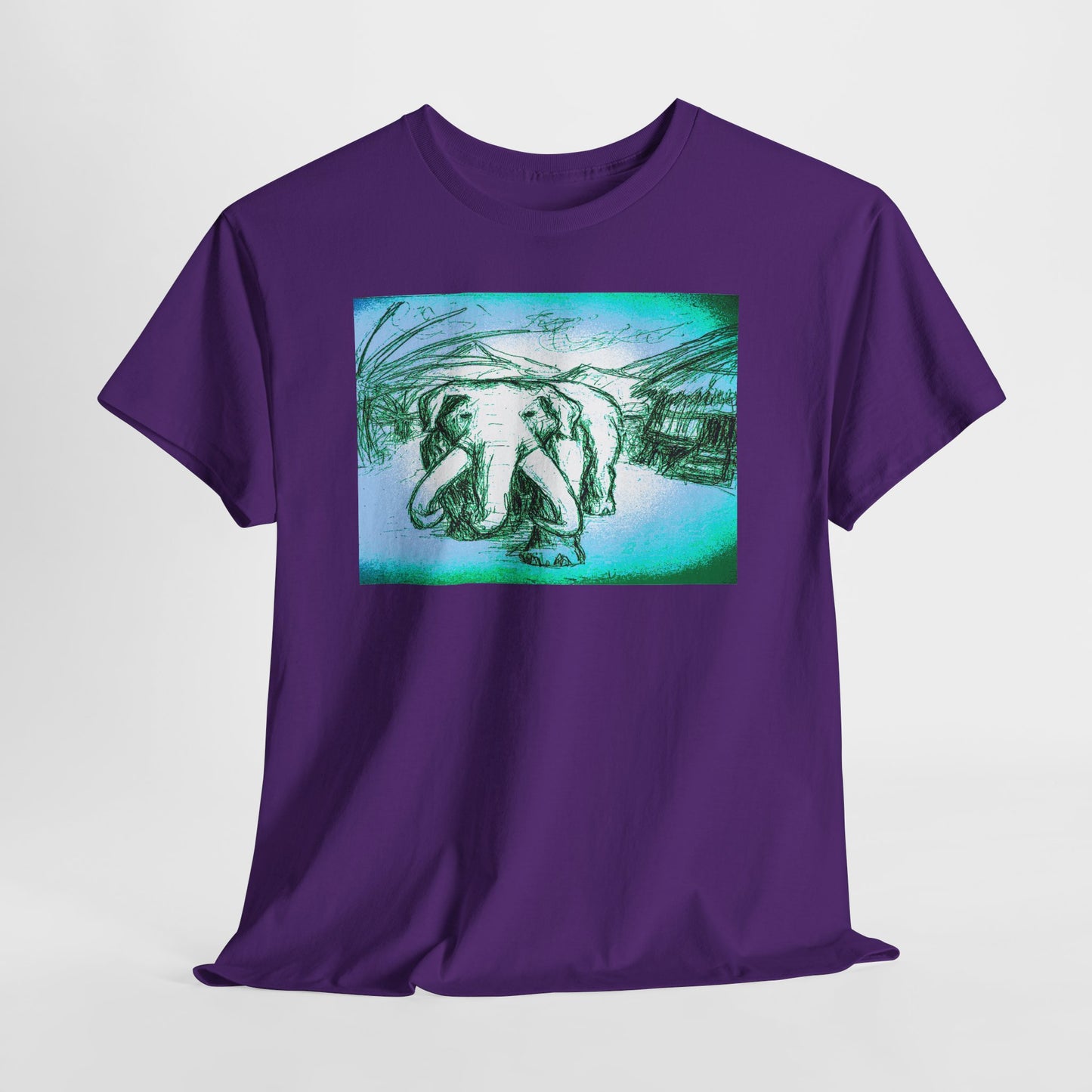 Artistic Elephant Unisex Cotton Tee - Unique Graphic Design