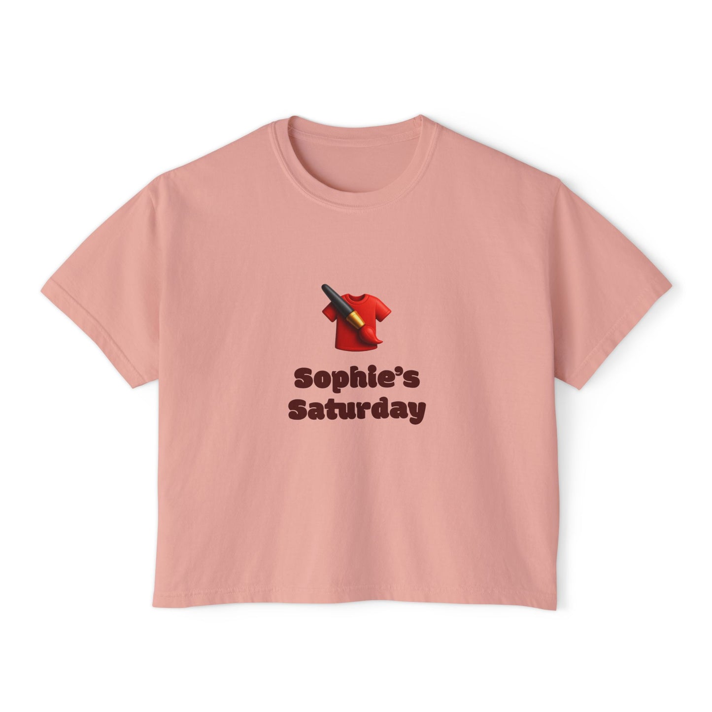 Sophie's Saturday Women's Boxy Tee | Cute Casual Top, Weekendwear, Gift for Her, Funny Graphic T-Shirt, Summer Style, Relaxed Fit