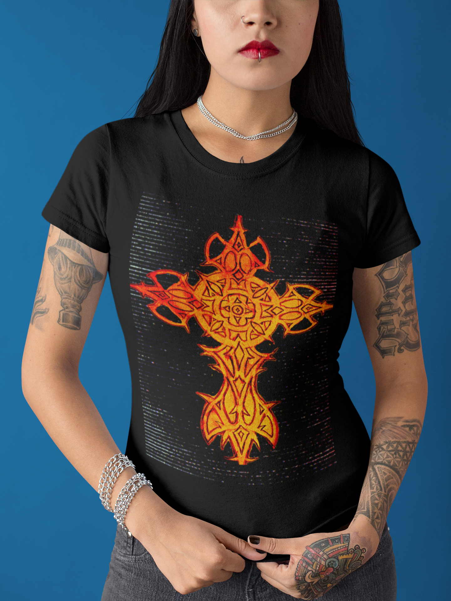 Tee — Fiery Celtic Cross Graphic