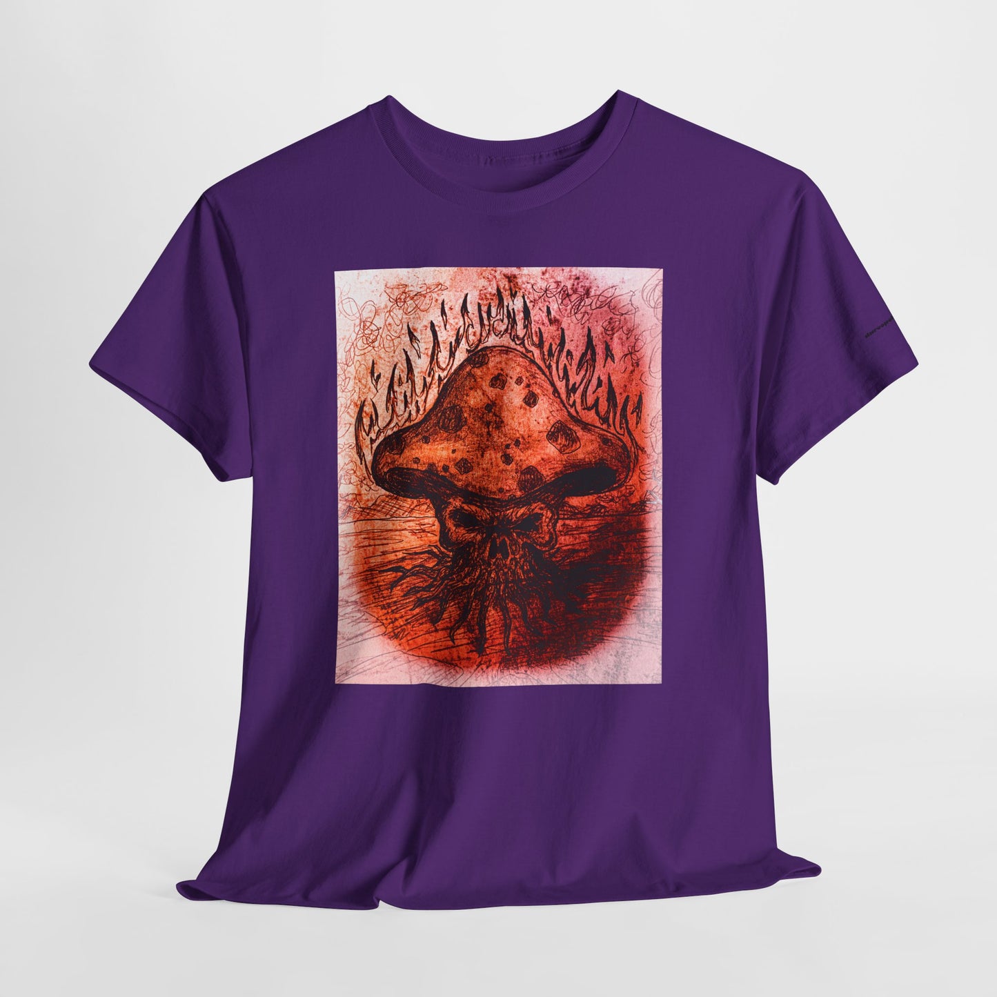 Mushroom Flame T‑Shirt — Psychedelic Burning Mushroom Graphic Tee