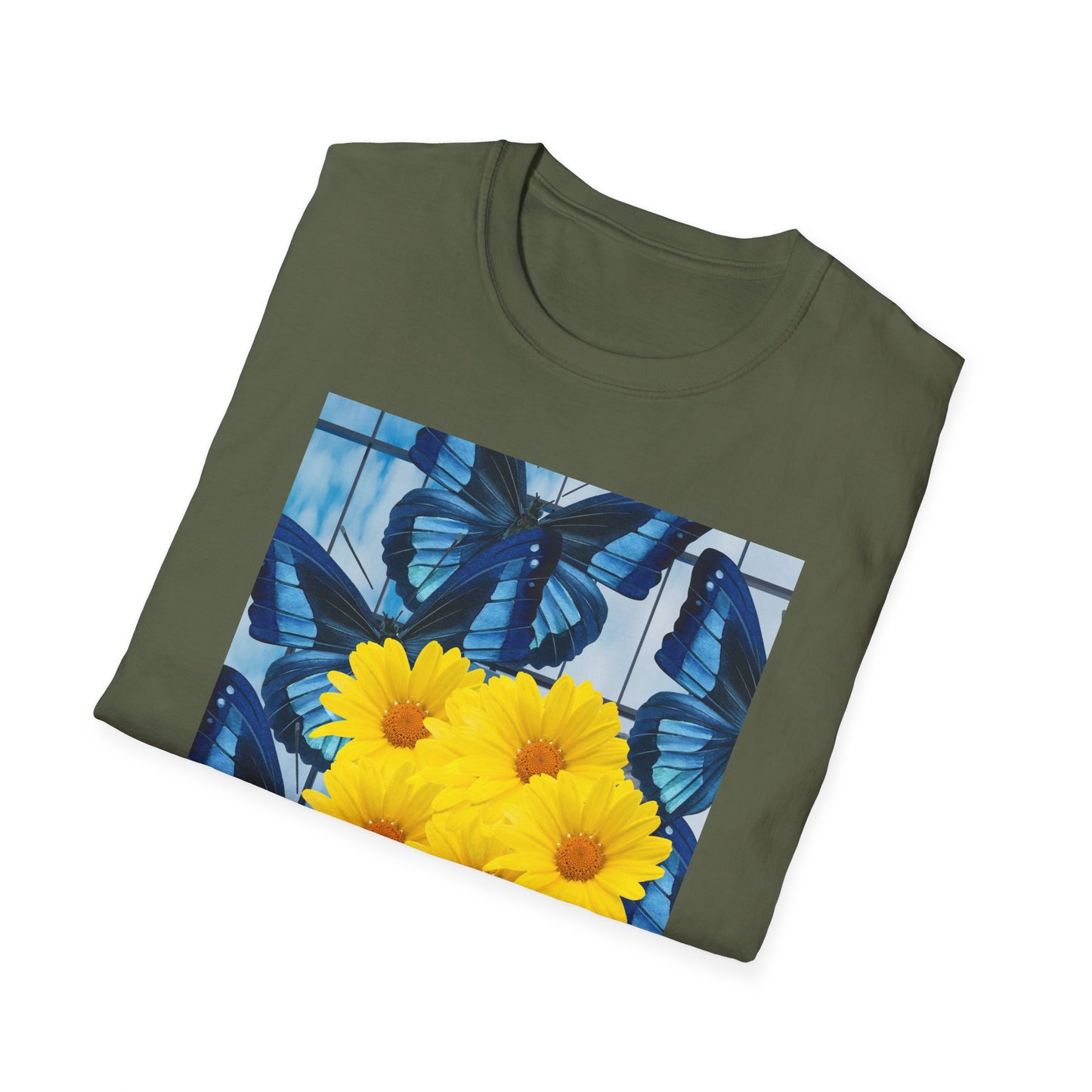 Sunny Blooms Unisex Softstyle T-Shirt, Floral Graphic Tee, Gift for Her, Summer Vibes, Casual Wear, Nature Lover Gift