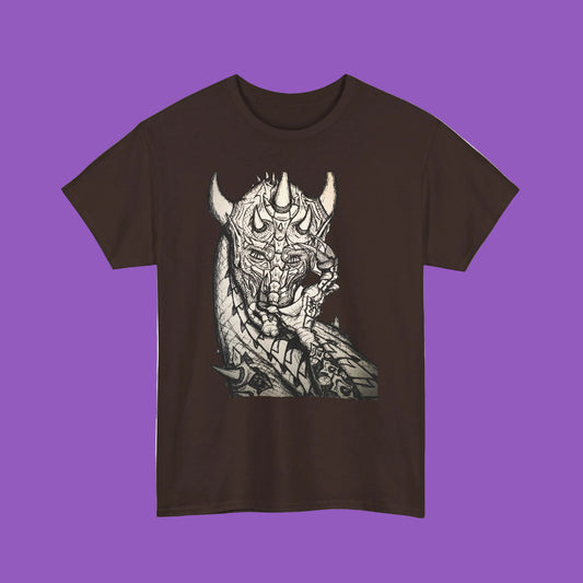 Dragon Art Unisex Heavy Cotton Tee, Graphic Tee, Unique Gift, Casual Wear, Fantasy Clothing, Art Inspired Shirt