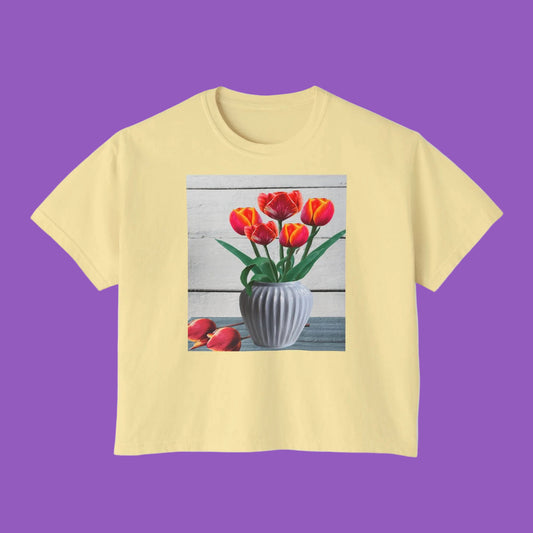 Floral Country Tulips Boxy Tee