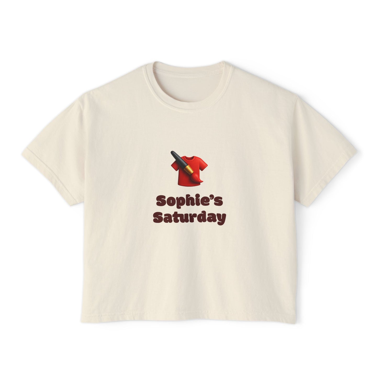 Sophie's Saturday Women's Boxy Tee | Cute Casual Top, Weekendwear, Gift for Her, Funny Graphic T-Shirt, Summer Style, Relaxed Fit