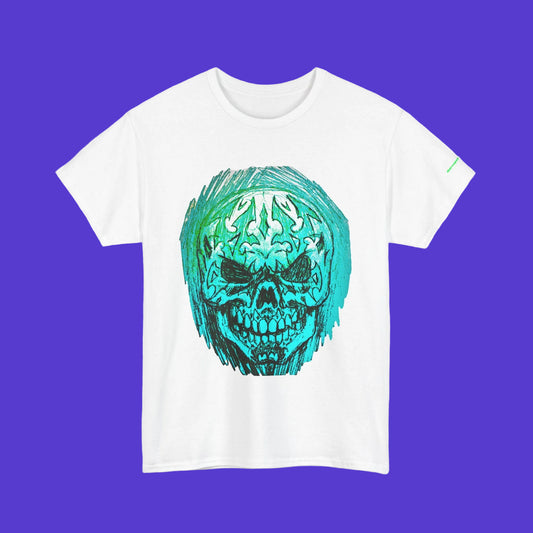 Vibrant Skull Graphic Tee - Unisex Heavy Cotton
