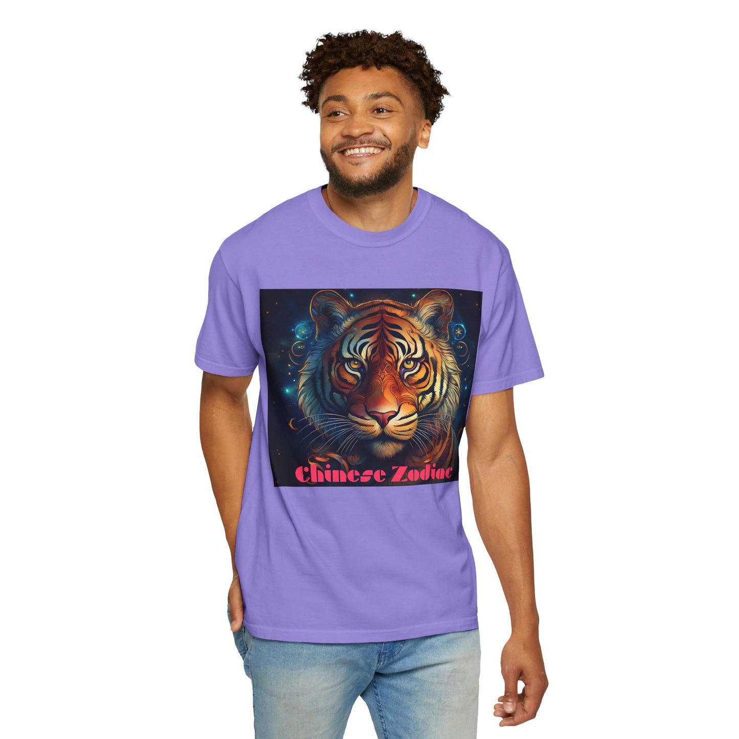 Chic Chinese Zodiac Tiger T-Shirt, Unisex Graphic Tee, Astrology Apparel, Zodiac Fashion, Year of the Tiger Shirt