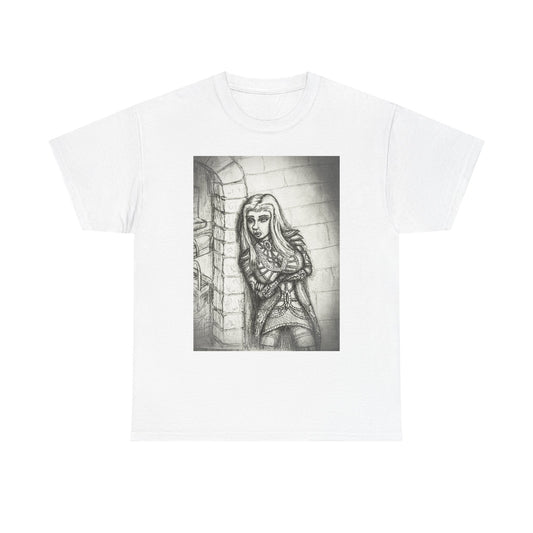 Fantasy Female Elf B & W Unisex Tee