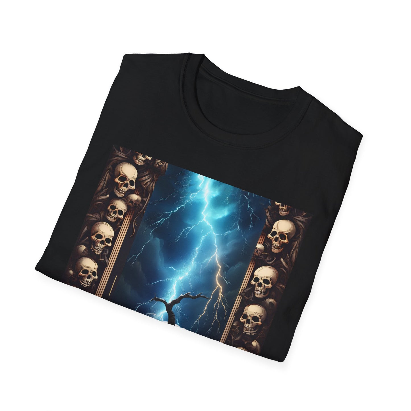 Spooky Skull Pumpkin Crawls from Frame T-Shirt, Halloween Shirt, Unisex Graphic Tee, Casual Halloween Wear, Fall Fashion