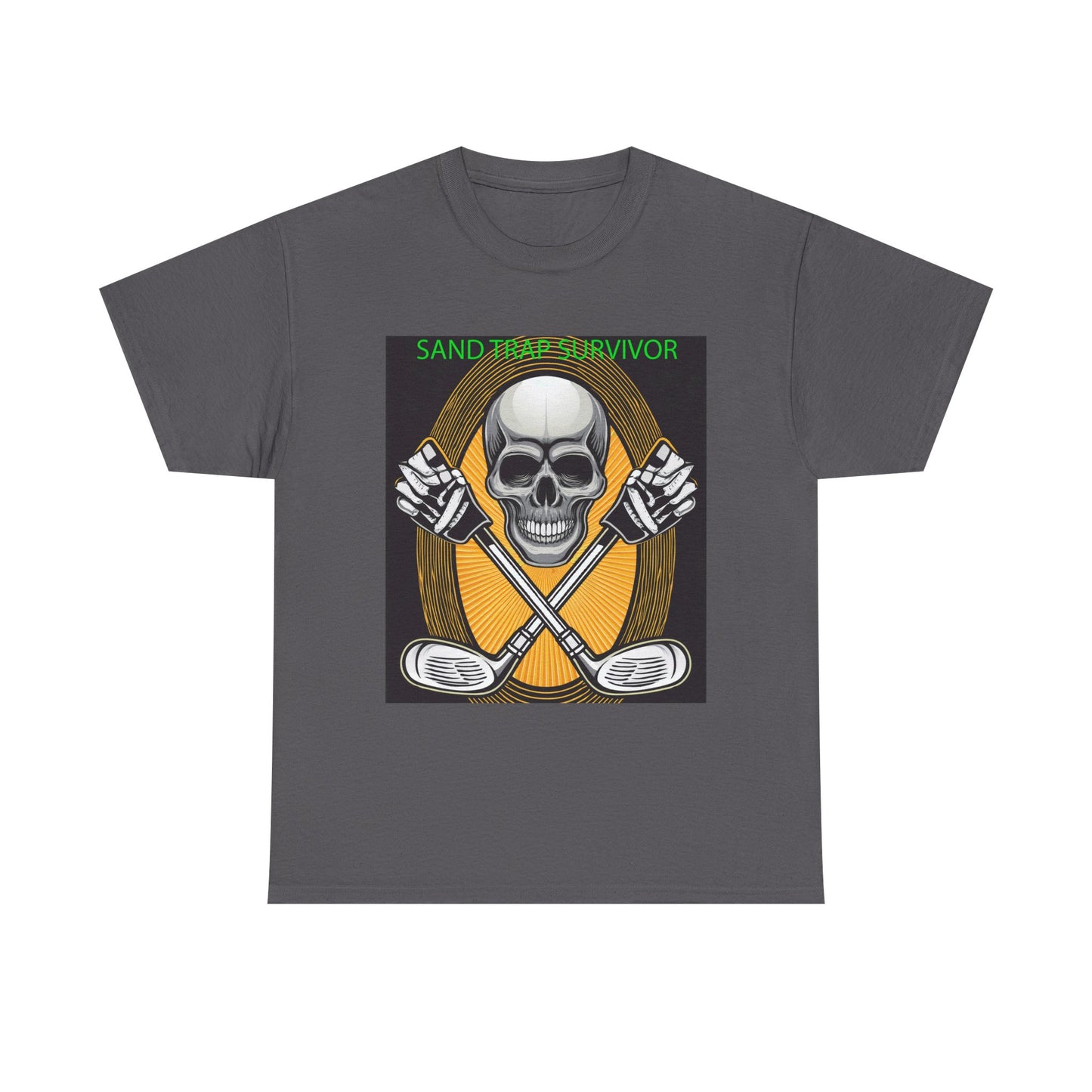 Golf Survivor Skull Tee, Unisex Heavy Cotton T-Shirt, Perfect Gift for Golf Lovers, Sports Apparel, Casual Wear, Skull Design