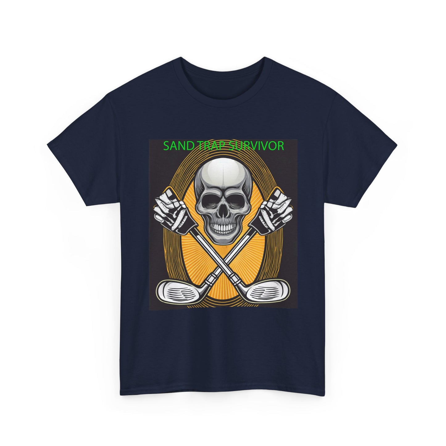 Golf Survivor Skull Tee, Unisex Heavy Cotton T-Shirt, Perfect Gift for Golf Lovers, Sports Apparel, Casual Wear, Skull Design