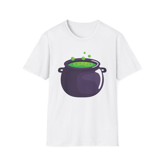 Halloween Potion Cauldron T-Shirt, Unisex Tee, Spooky Shirt, Witchy Apparel, Festival Wear, Halloween Costume