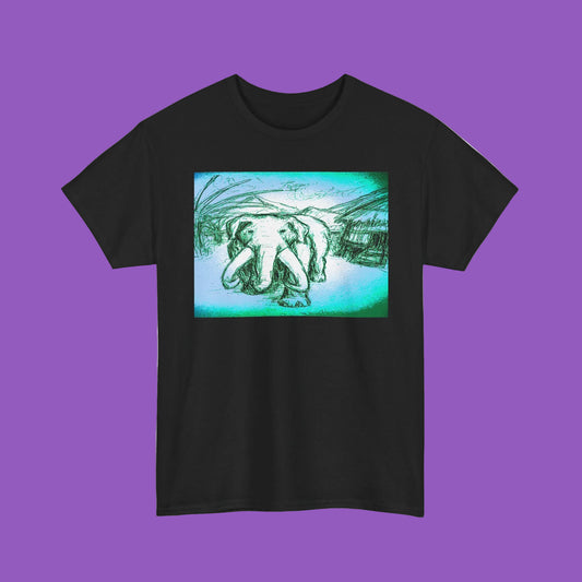 Artistic Elephant Unisex Cotton Tee - Unique Graphic Design