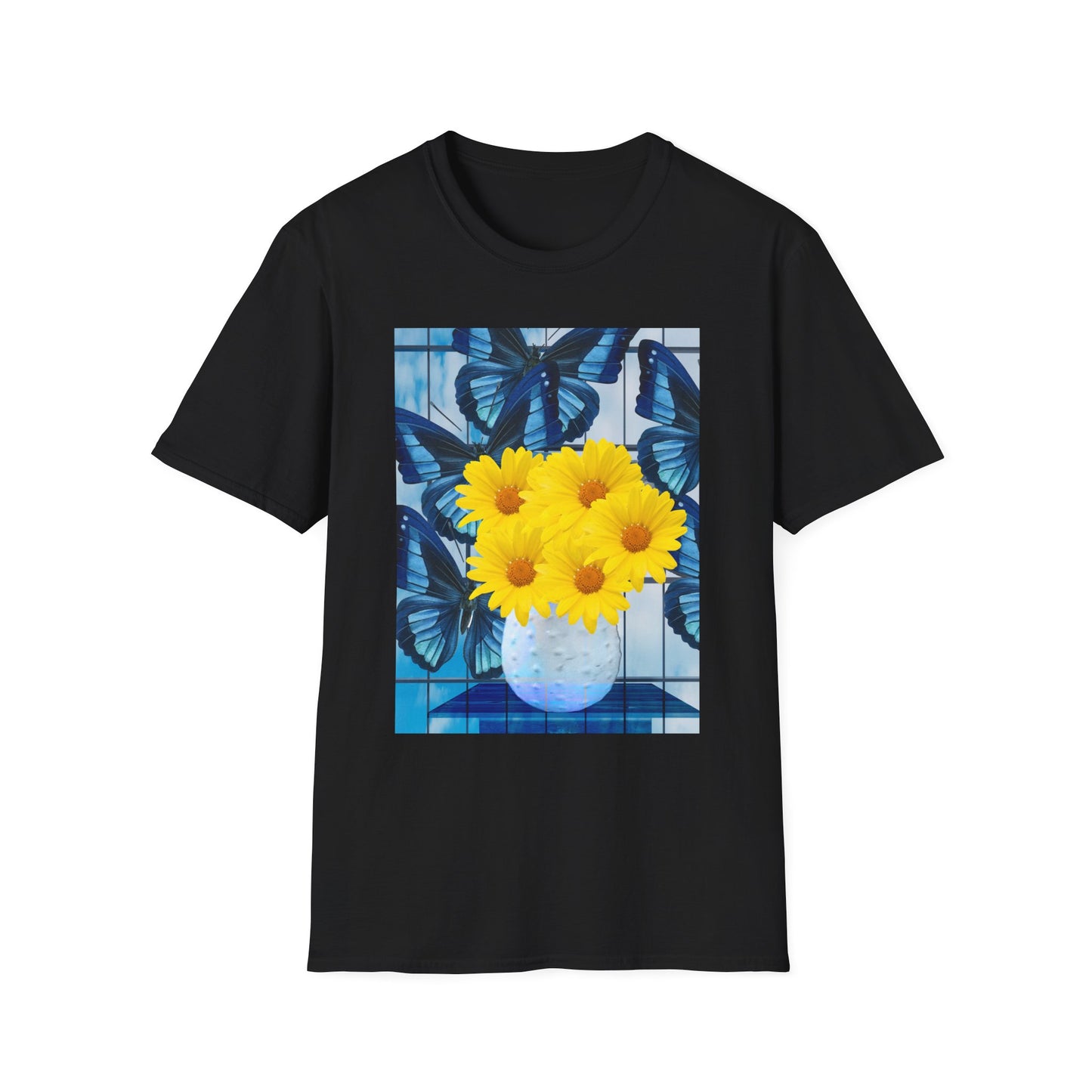 Sunny Blooms Unisex Softstyle T-Shirt, Floral Graphic Tee, Gift for Her, Summer Vibes, Casual Wear, Nature Lover Gift