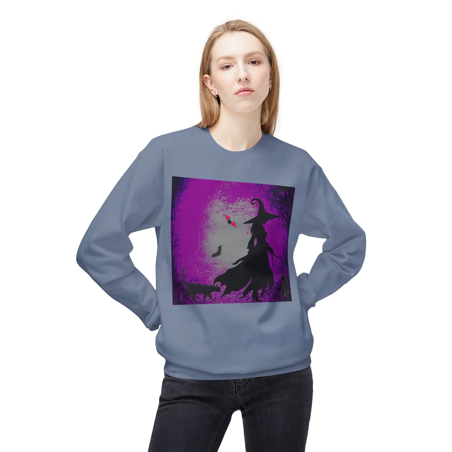 Witch Train Fleece Sweatshirt, Cozy Halloween Apparel, Unisex Crewneck, Witchy Gifts, Autumn Fashion, Enchanted Style