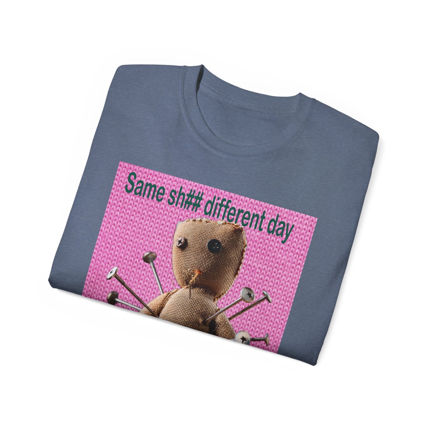 Voodoo Doll Humor Tee, Fun Statement T-Shirt for Everyday Wear, Gift for Friends, Casual Style, Quirky Graphic Shirt, Perfect for Parties