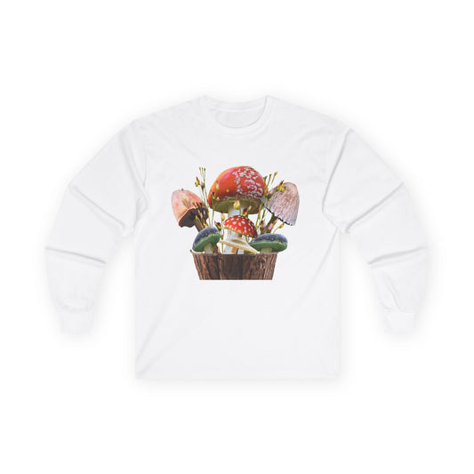 Whimsical Mushroom Long Sleeve Tee | Nature Lover Gift, Fall Fashion, Unisex Tee, Eco-Conscious Style, Cozy Everyday Wear