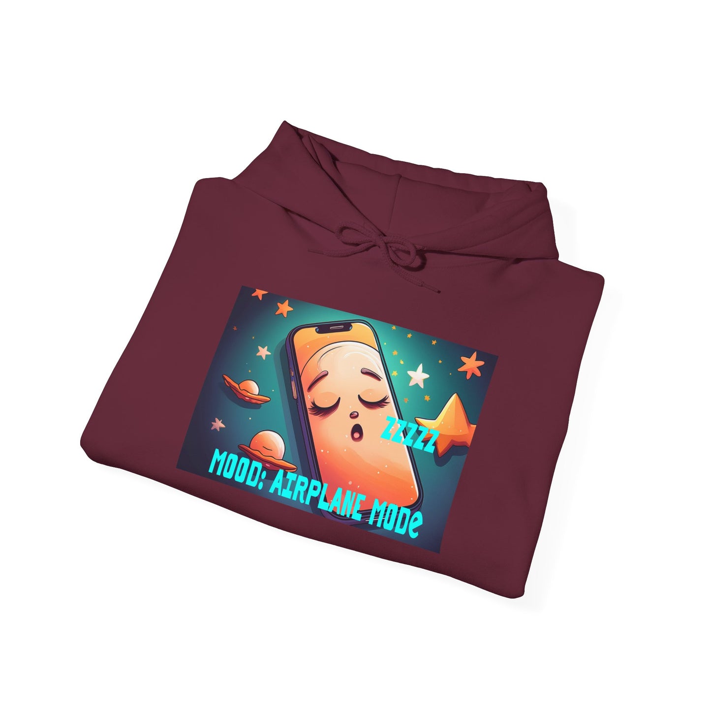Hooded Sweatshirt - Airplane Mode Mood Sleeping Phone