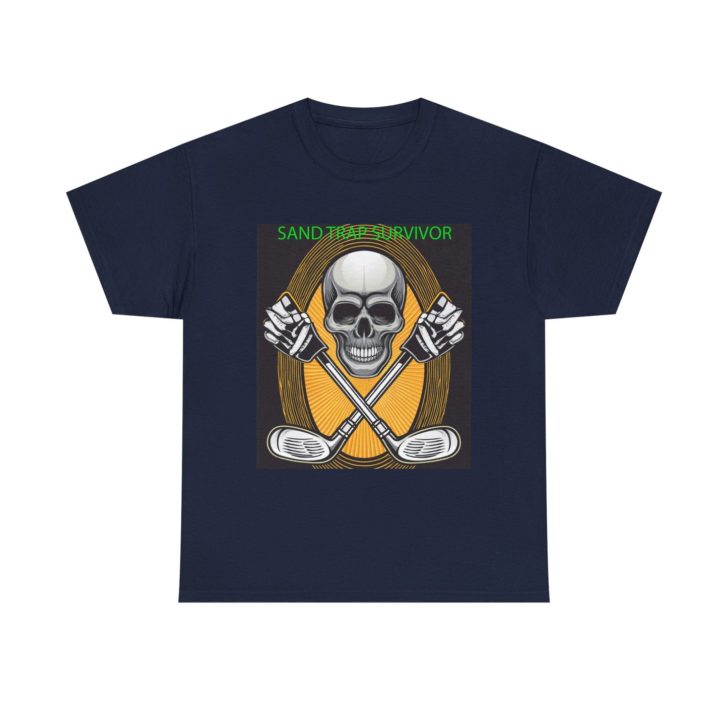 Golf Survivor Skull Tee, Unisex Heavy Cotton T-Shirt, Perfect Gift for Golf Lovers, Sports Apparel, Casual Wear, Skull Design