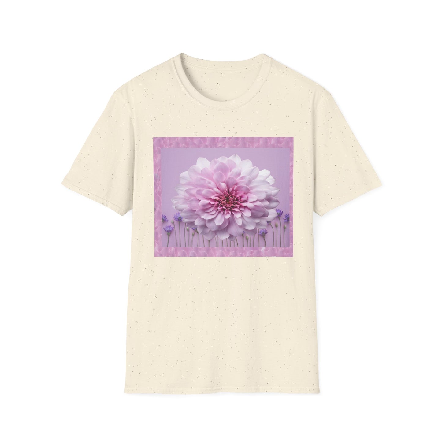 Pink Floral Art Unisex T-Shirt, Softstyle Tee, Summer Fashion, Gift for Her, Floral Shirt, Casual Wear