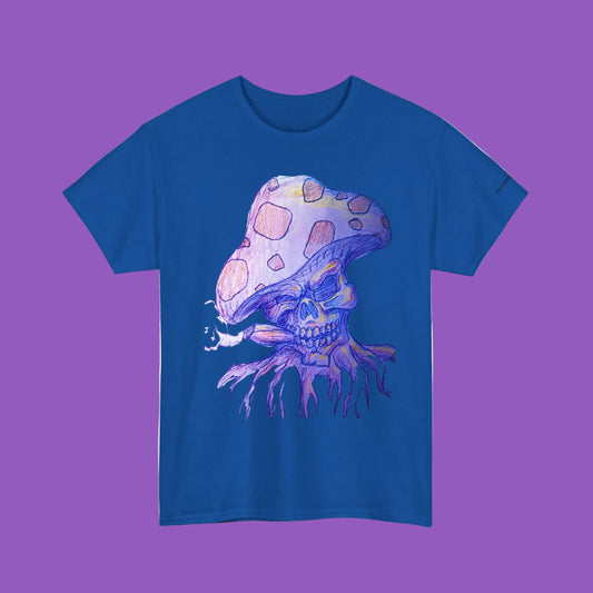 Skull Mushroom Graphic Tee for Nature Lovers