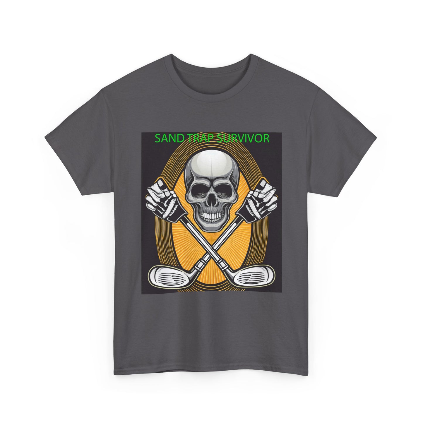 Golf Survivor Skull Tee, Unisex Heavy Cotton T-Shirt, Perfect Gift for Golf Lovers, Sports Apparel, Casual Wear, Skull Design