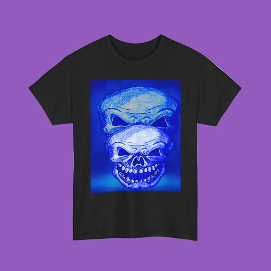 Double Vision Blue Skull T-Shirt
