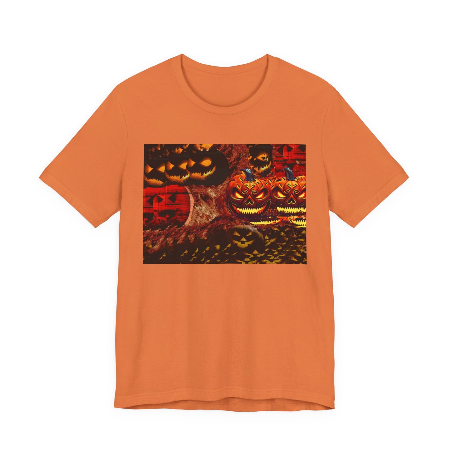 Halloween Distorted Pumpkin Graphic Tee, Unisex T-Shirt for Autumn, Spooky Season Top, Halloween Costume Idea, Men's & Women's Casual Wear