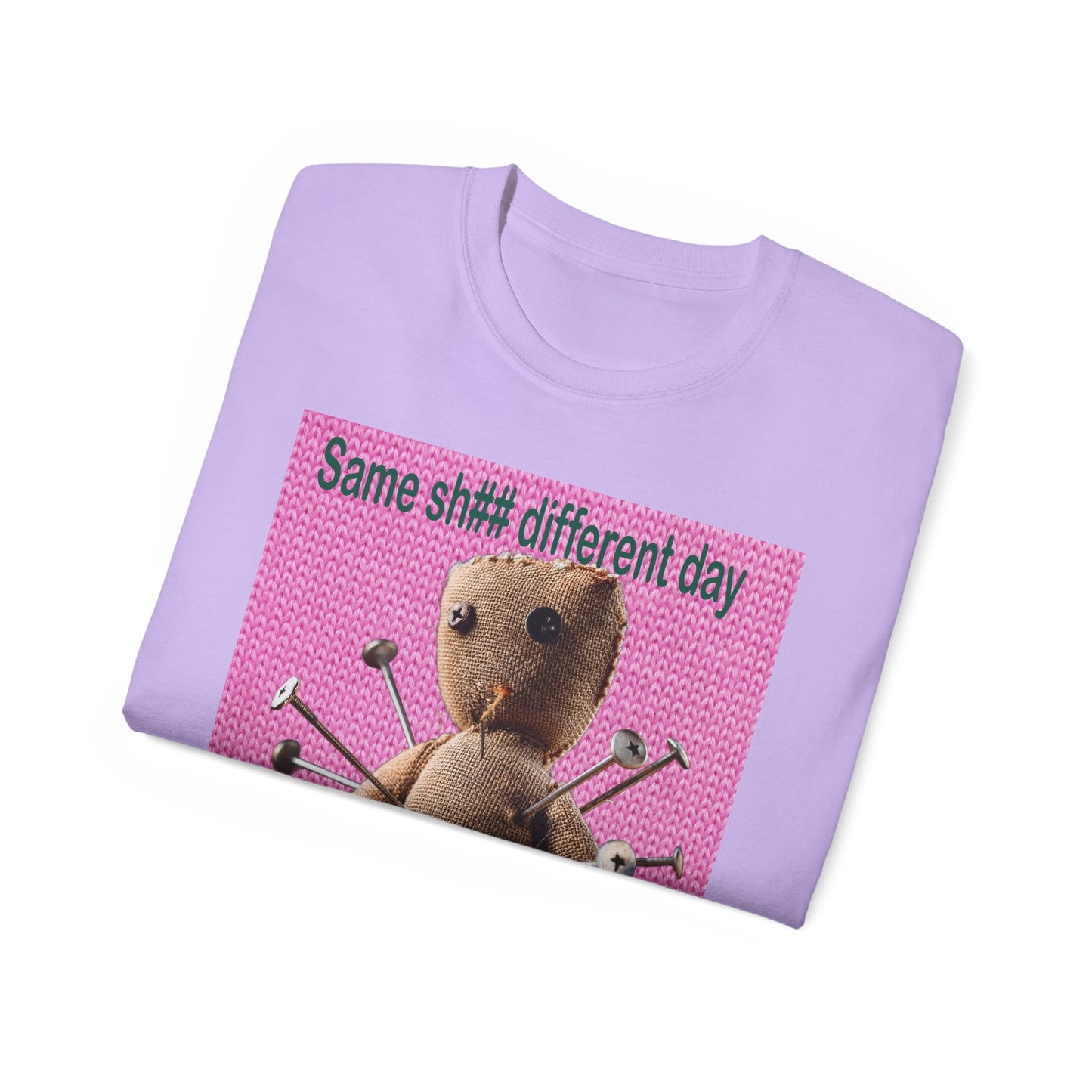 Voodoo Doll Humor Tee, Fun Statement T-Shirt for Everyday Wear, Gift for Friends, Casual Style, Quirky Graphic Shirt, Perfect for Parties