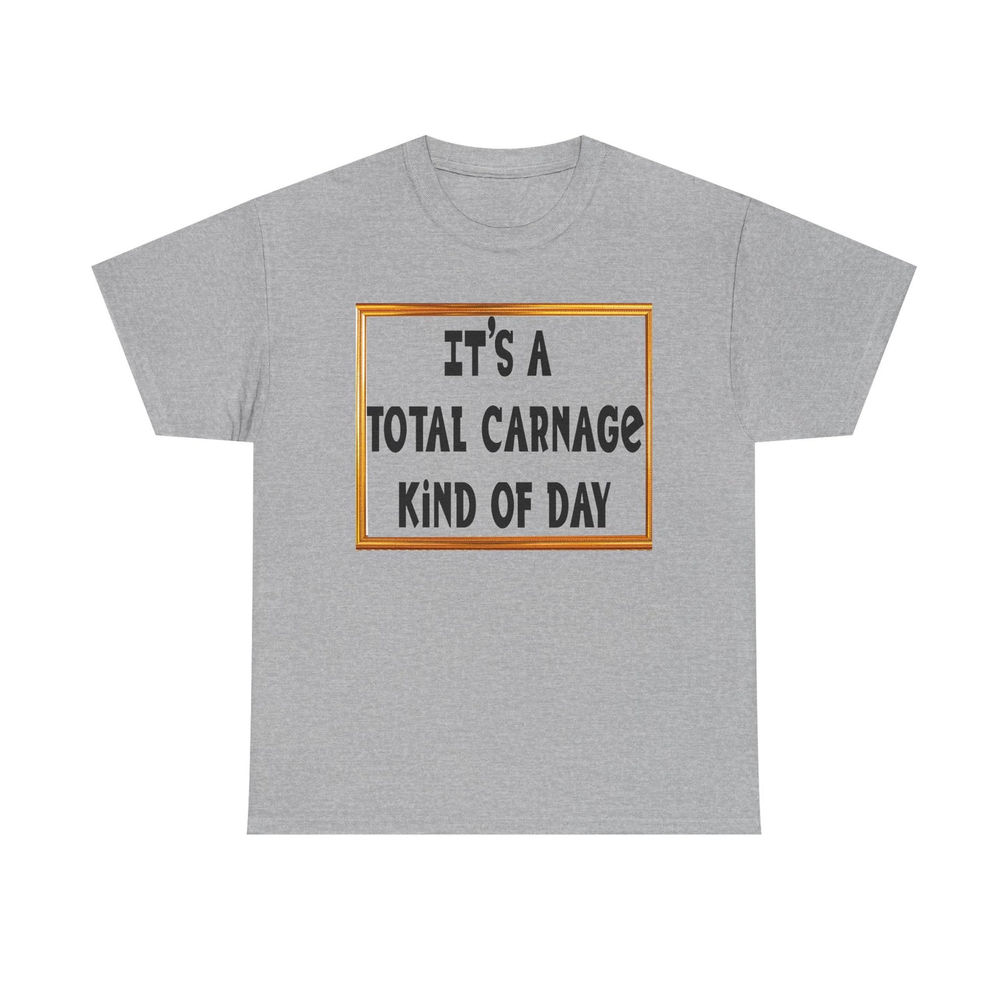 Total Carnage Unisex Heavy Cotton Tee, Casual t-shirt, Graphic Tee, Humor Shirt, Gift for Friends, Fun Apparel