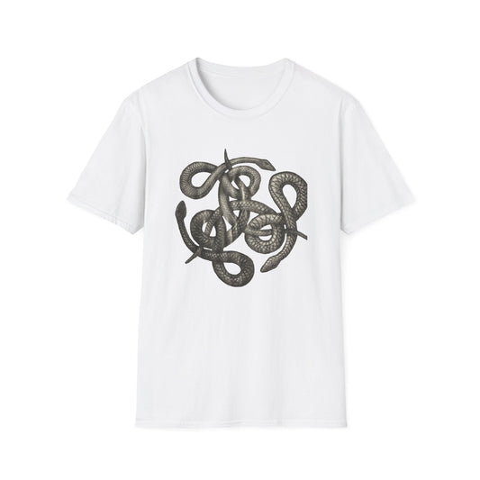 Serpent Design T-Shirt - Unisex Softstyle Apparel for Nature Lovers, Graphic Tee, Casual Wear, Gift for Her/Him, Birthday