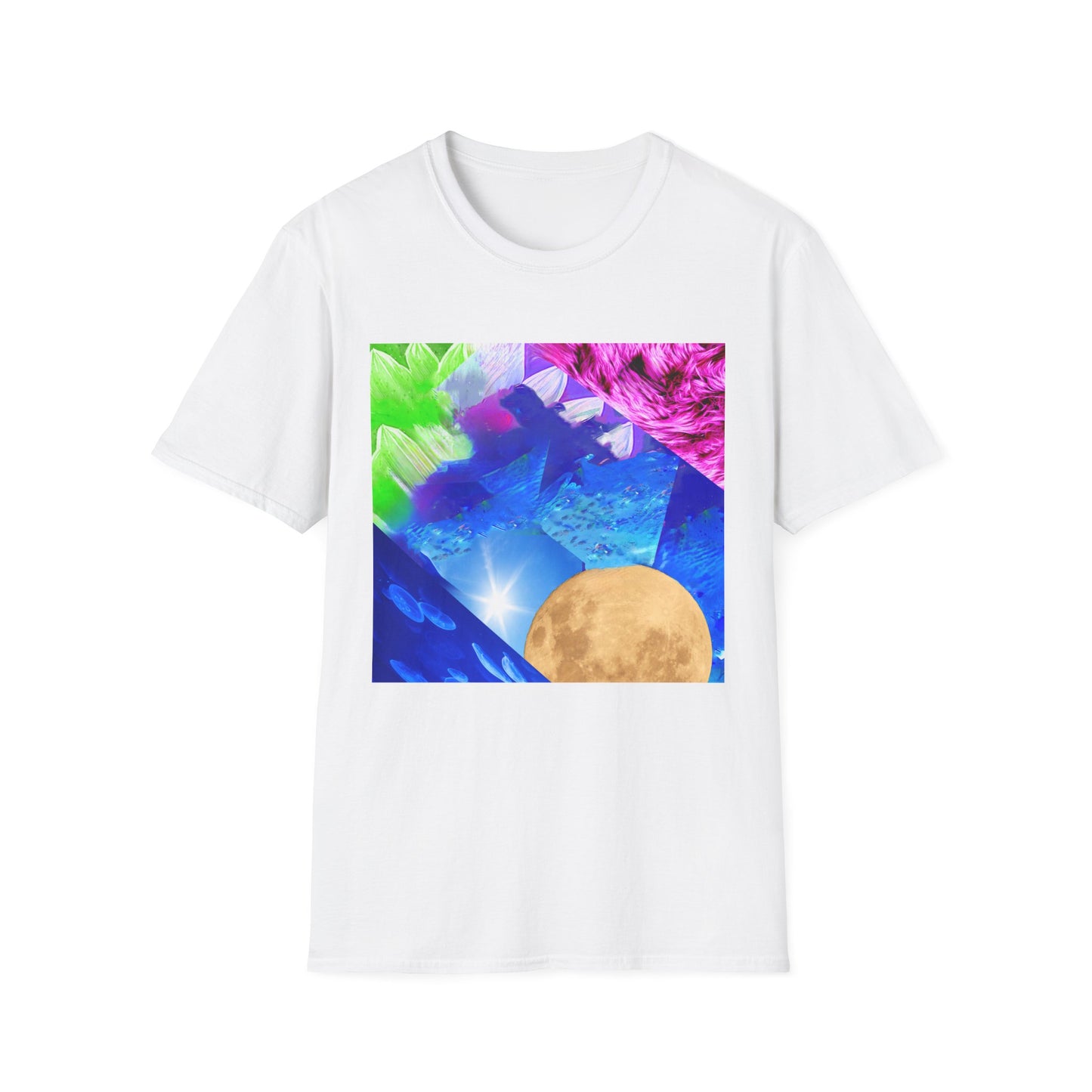 Colorful Moonlit Distorted Vibes Unisex T-Shirt, Graphic Tee, Casual Wear, Summer Fashion, Trendy Gift for Friends