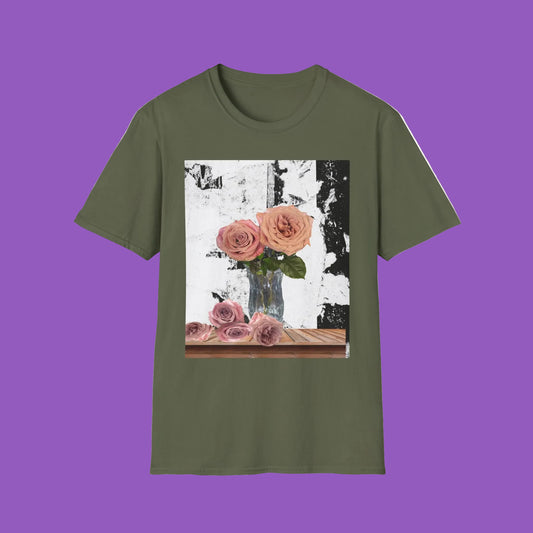 Floral Vintage T-Shirt, Softstyle Tee with Roses Design, Perfect for Summer, Gifts for Her, Casual Wear, Bohemian Style
