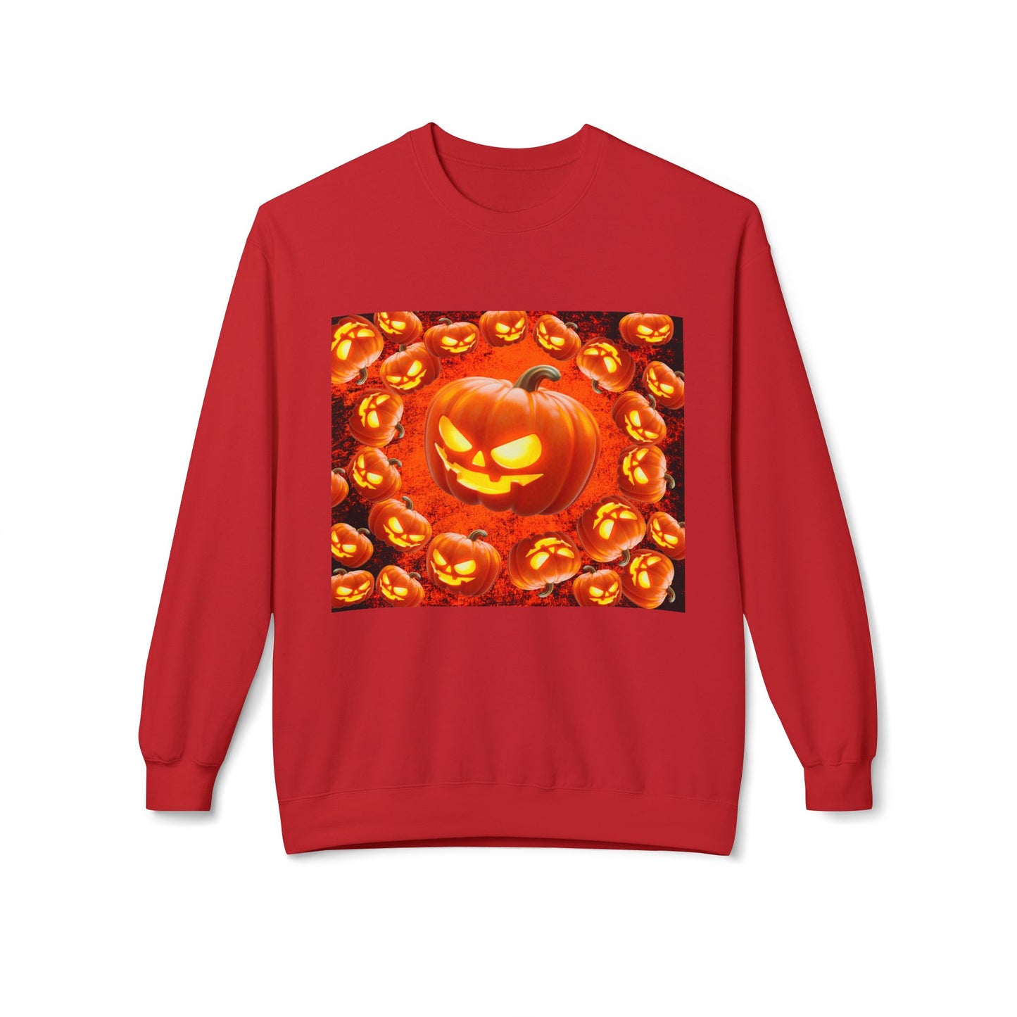 Halloween Pumpkin Planet Crewneck Sweatshirt, Cozy Unisex Fleece, Fall Fashion, Spooky Vibes, Seasonal Sweatshirt, Perfect for Autumn