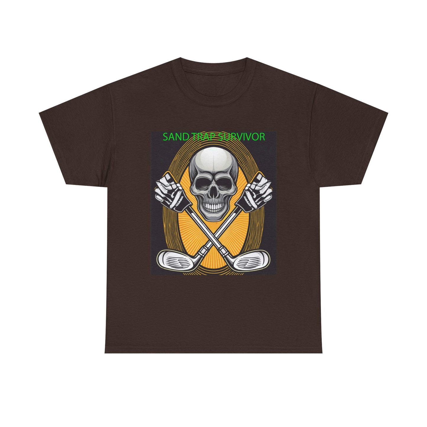 Golf Survivor Skull Tee, Unisex Heavy Cotton T-Shirt, Perfect Gift for Golf Lovers, Sports Apparel, Casual Wear, Skull Design