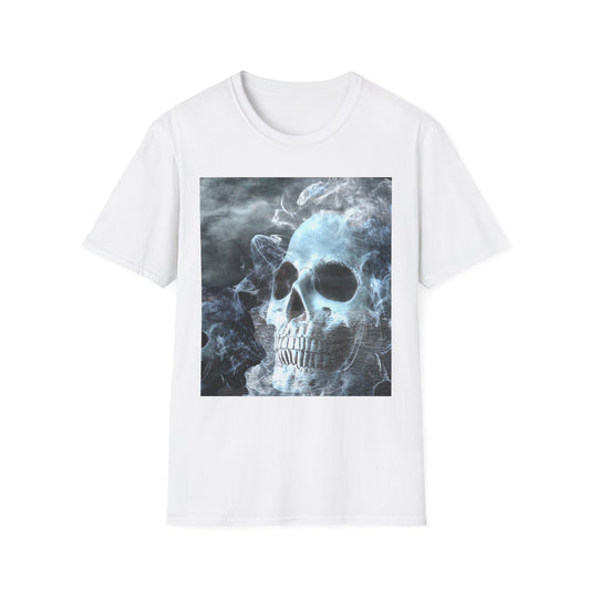 Eerie Skull Graphic T-Shirt for Dark Aesthetic Lovers, Unisex Casual Wear, Halloween Tee, Alternative Fashion