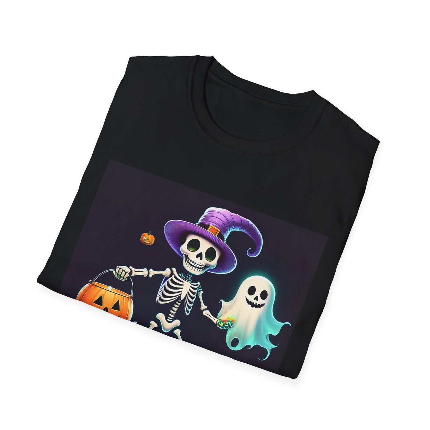 Halloween Skeleton Unisex T-Shirt, Trick or Treat Tee, Spooky Season Apparel, Ghost Theme Shirt, Halloween Costume Top