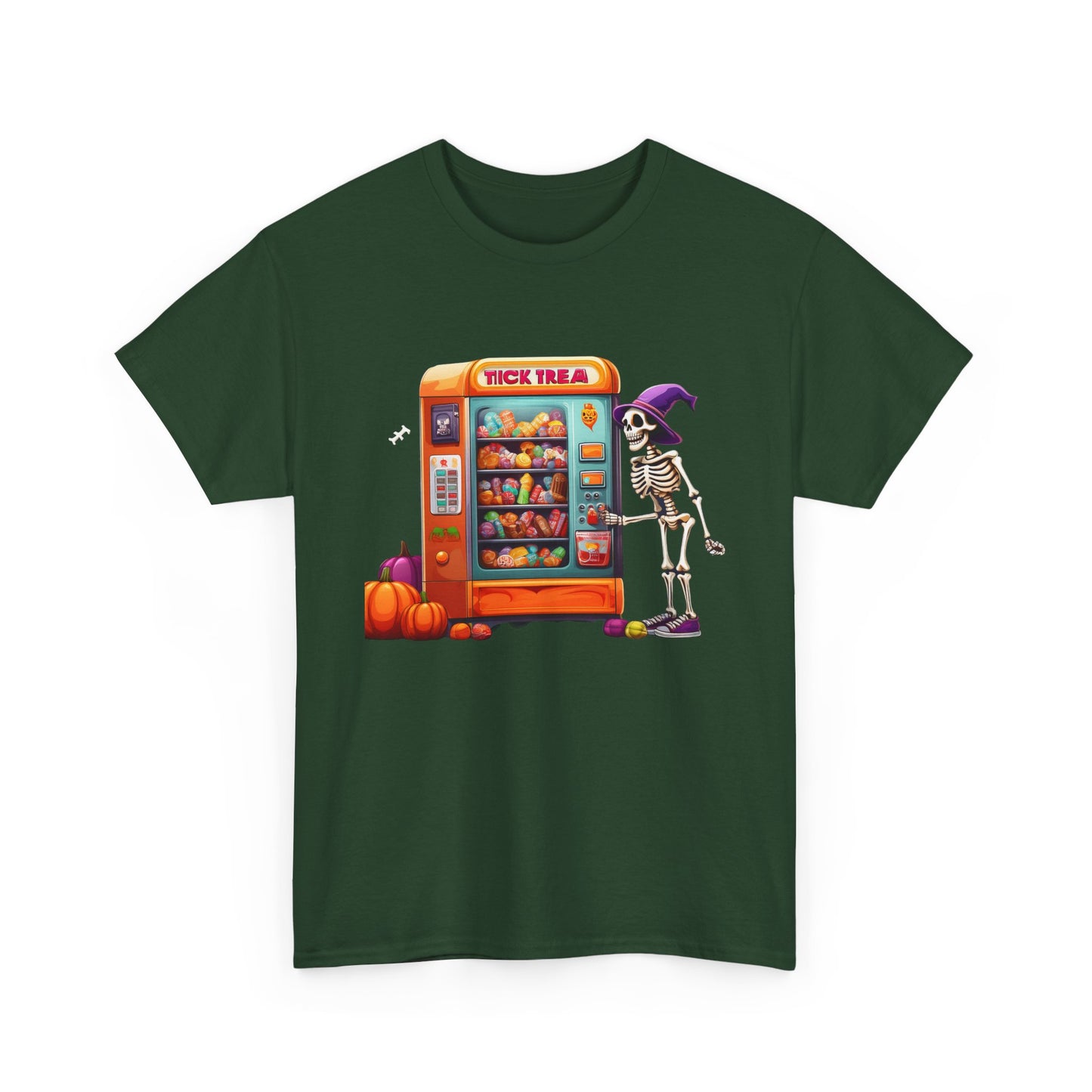 Halloween Skeleton Vending Machine Tee | Unisex Heavy Cotton T-Shirt, Spooky Shirt, Fall Fashion, Trick or Treat Top, Halloween Costume
