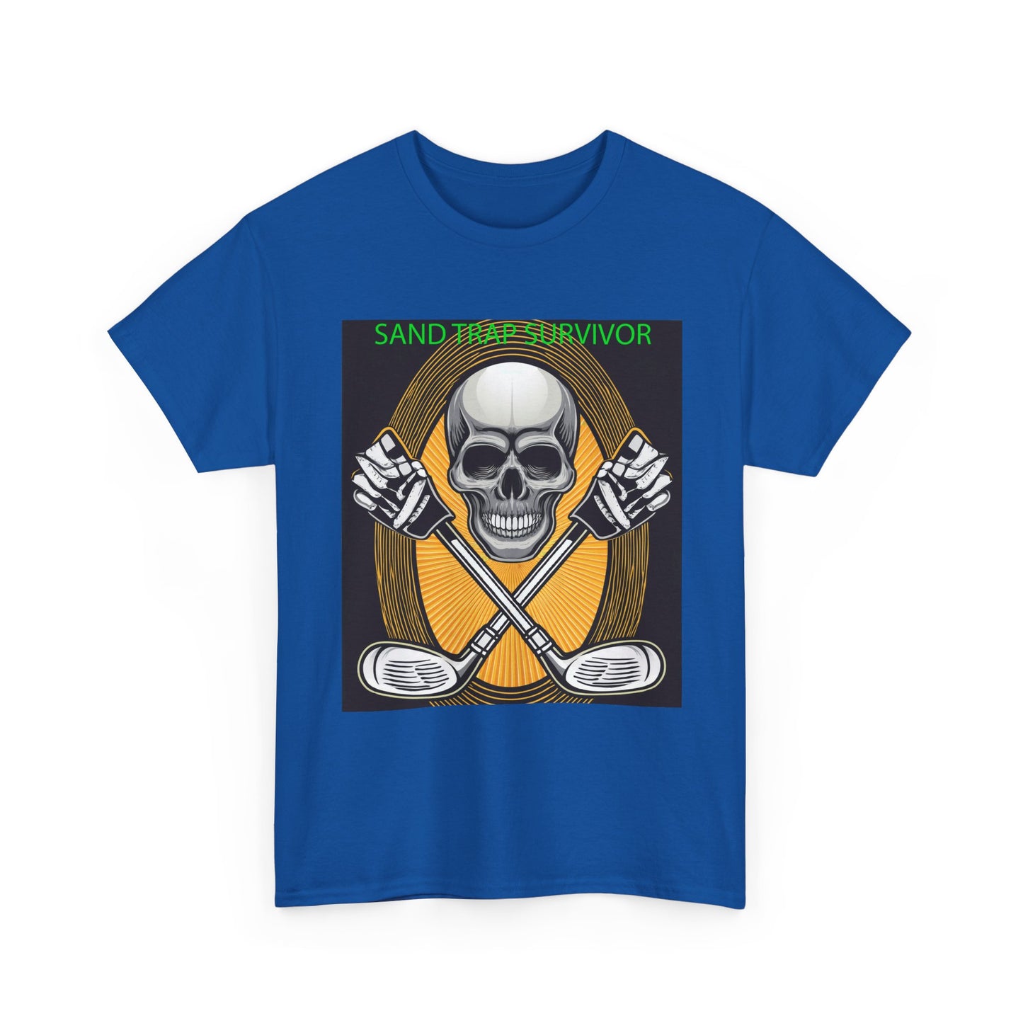 Golf Survivor Skull Tee, Unisex Heavy Cotton T-Shirt, Perfect Gift for Golf Lovers, Sports Apparel, Casual Wear, Skull Design