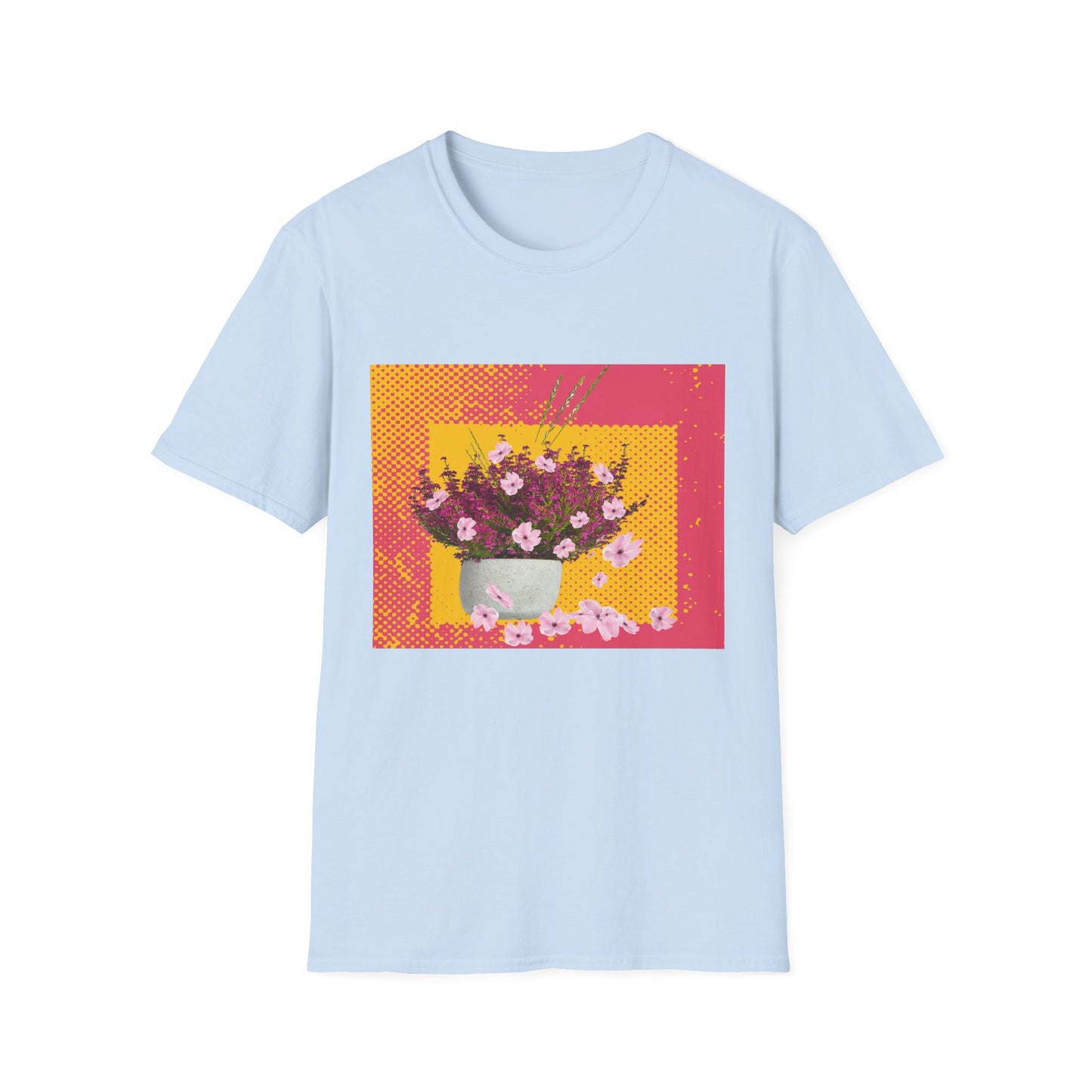 Floral Bouquet Textured Unisex Softstyle T-Shirt, Casual Tee, Gift for Garden Lovers, Spring Fashion, Housewarming Gift, Floral Art