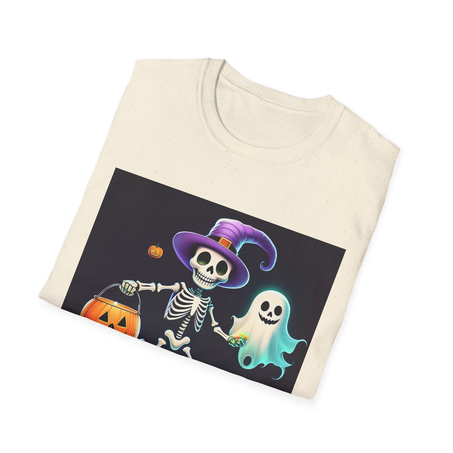 Halloween Skeleton Unisex T-Shirt, Trick or Treat Tee, Spooky Season Apparel, Ghost Theme Shirt, Halloween Costume Top