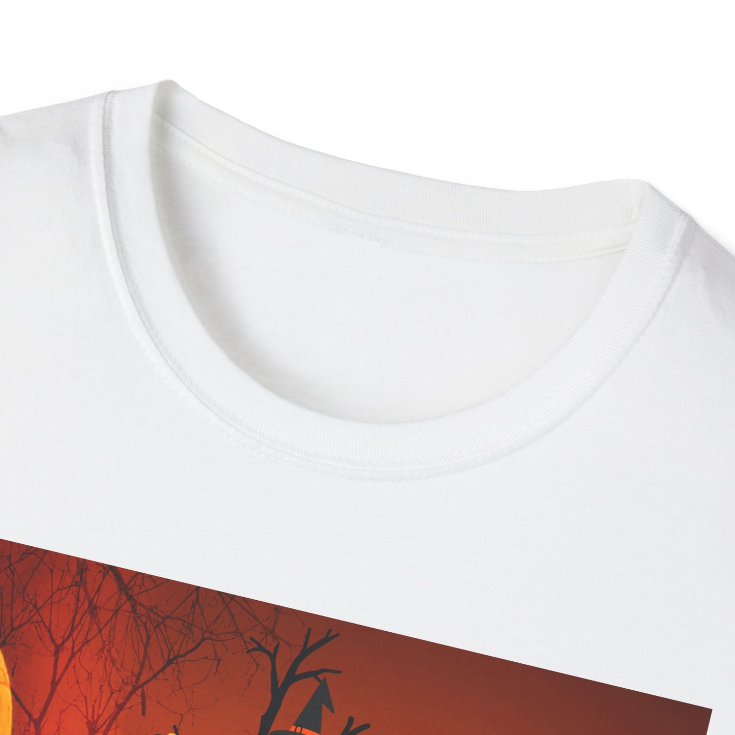 Halloween Pumpkin Tree T-Shirt, Unisex Softstyle Tee for Halloween, Spooky Vibes, Autumn Fashion, Fall Celebration Shirt