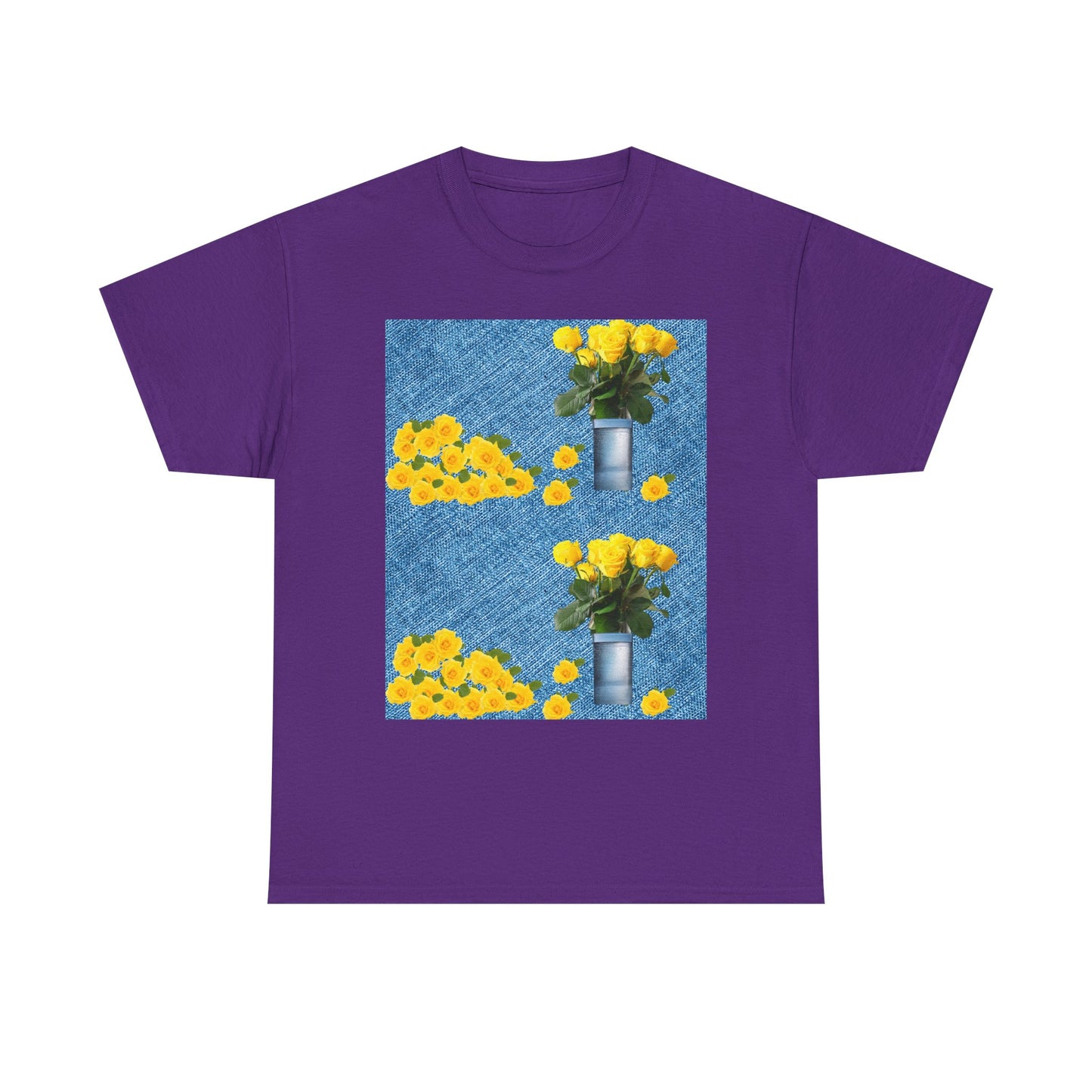 Sunflower double the pretty Bouquet Unisex Heavy Cotton Tee, Floral Graphic Tee, Casual Wear, Gift for Her, Summer Fashion, Eco-Friendly T-Shirt