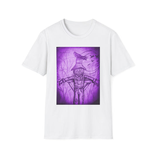 Purple Scarecrow Unisex Tee | Softstyle T-Shirt | Gothic Art, Fall Fashion, Halloween Shirt, Casual Wear, Scarecrow Design